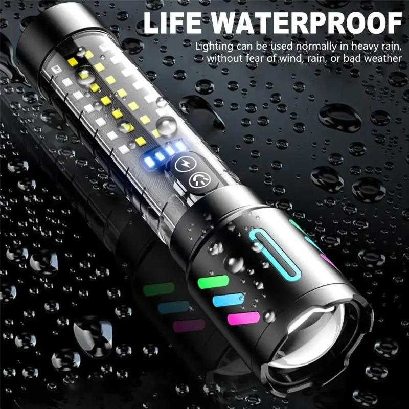 White Laser Most Powerful LED Flashlight Built-in Battery Shot Long 3000M Tactical Portable Lantern with Fluorescent Strip