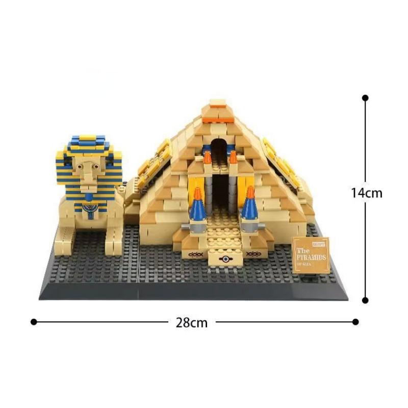 643PCS Bricks World Famous Architecture Great Pyramid of Giza-Cairo Egypt Model Building Bricks Toy For Children