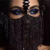 Halloween Ornaments, Full Face Mask Full Of Diamond Tassel, Party Ball Attention Shiny Diamond Mask