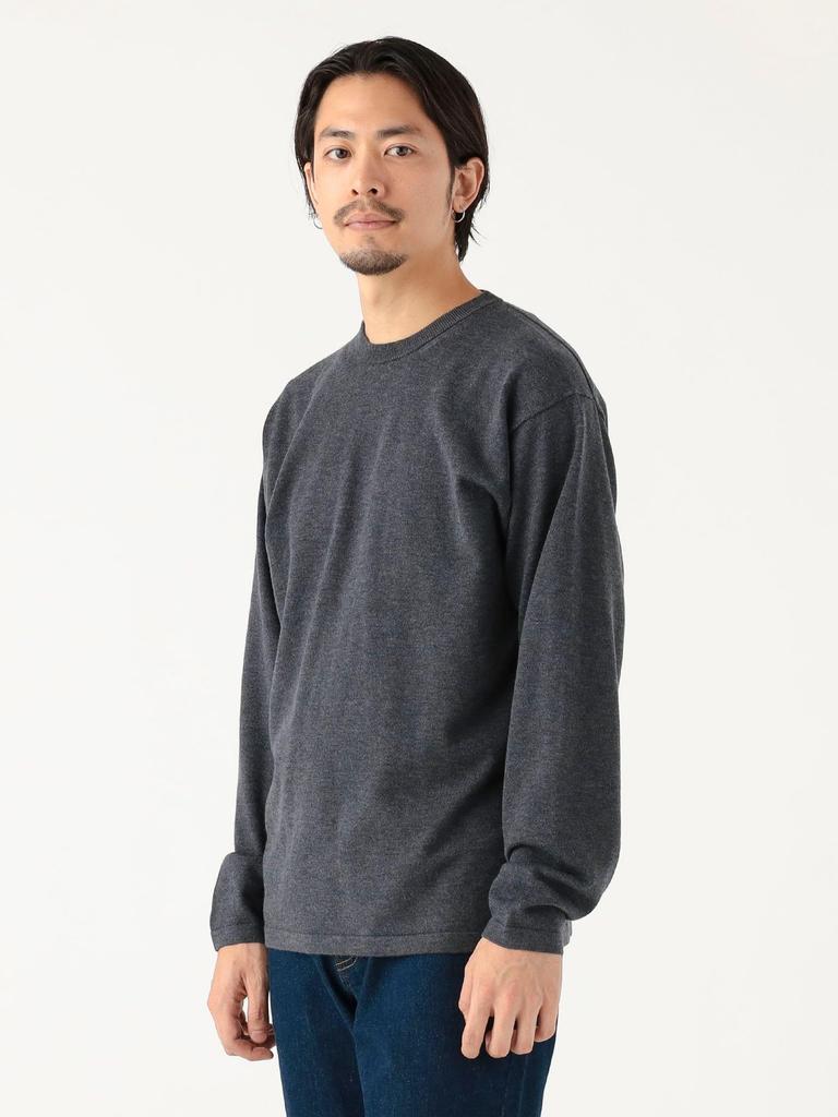 BEAMS Life Store by Beams Men's 14 Gauge Crew Neck T-Shirt, Grey, Size M