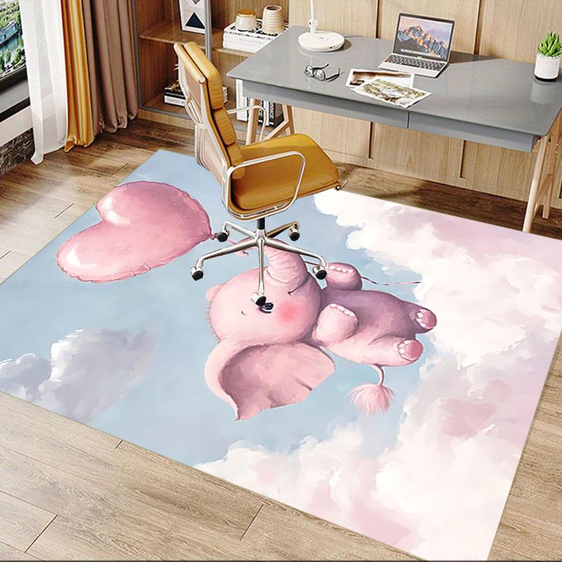 1pc Elephant Balloon Carpet Office Rug Outdoor Mat Home Decor Area Carpet Festival Gift Office Desk Chair Carpet