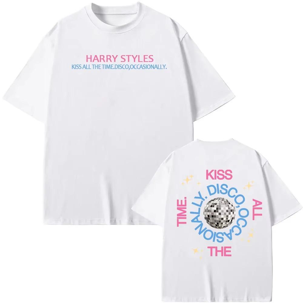 2026 Harry Style nouvel album T-shirt imprimé album Kiss All The Time TEE Haute Qualité Été Harajuku coton pur Décontracté Haut à col rond