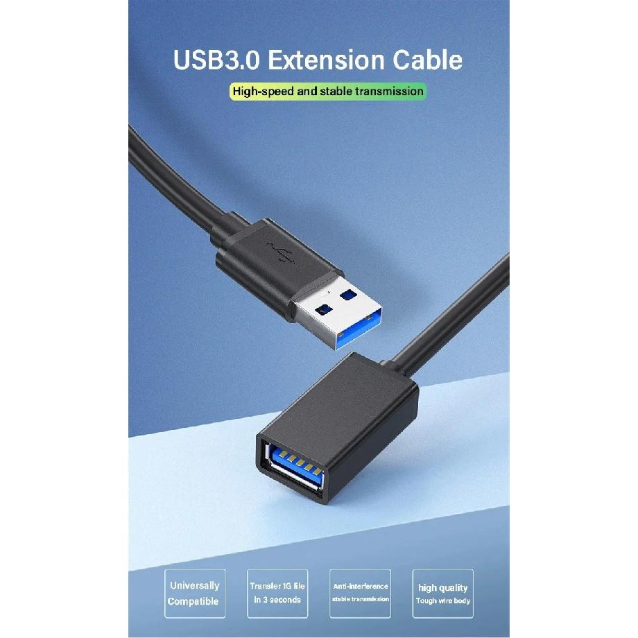 5Gbps USB 3.0 Extension Cable Extender Cord for TV BOX Smart TV Laptop PC Fast Speed USB Cable Extension 0.5m/1m/1.5m/2m/3m/5m