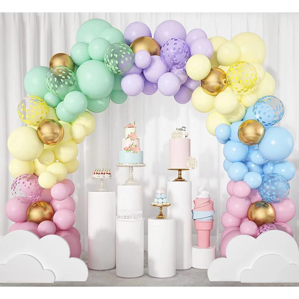 Colorful Macaron Balloon Combination Set Children'S Birthday Balloon Party Decoration Balloon Scene