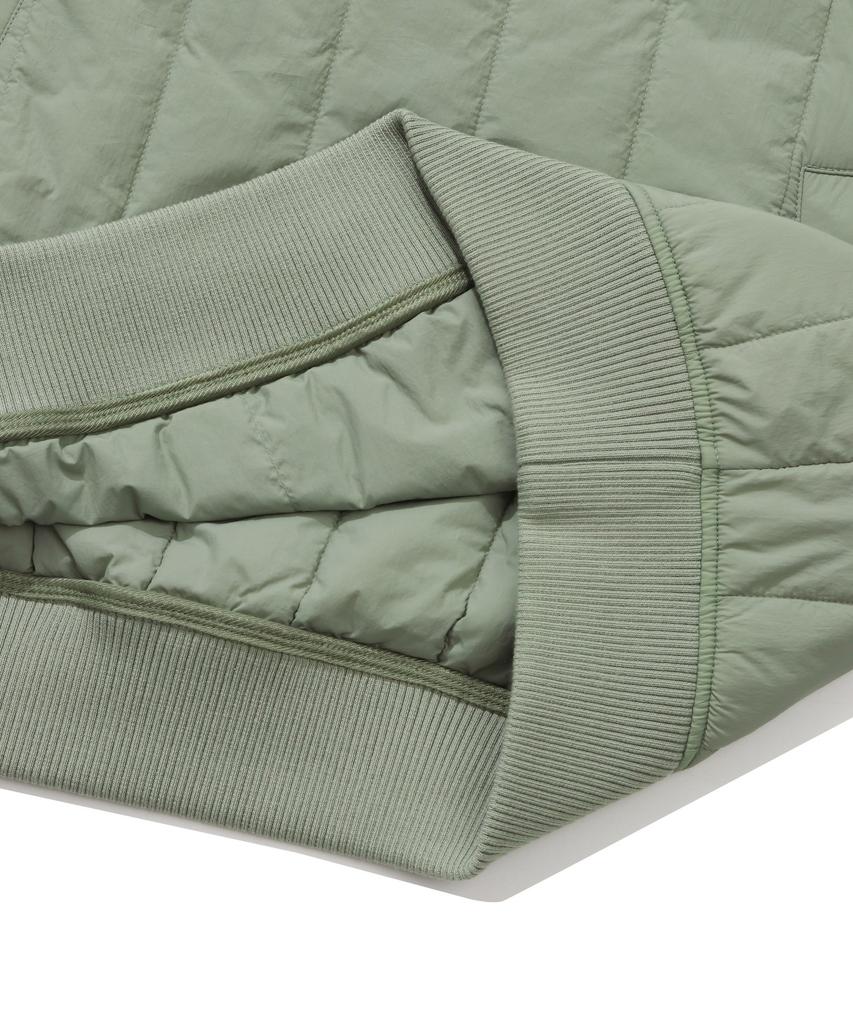 COVERNAT Quilted Half Zip Oversized Sweatshirt Light Khaki