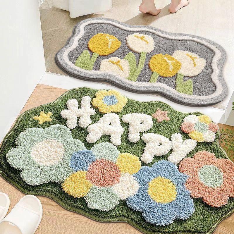 

Bathroom Rugs Absorbent Non Slip Bath Mats for Bathroom, Cute Fun Bath Mat Shower Rug Washable Shaped Bath Kitchen Christmas Rug 40 x 60 cm 1pc білий