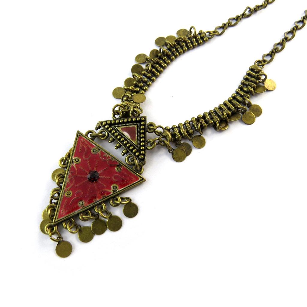Les Trésors De Lily [D3935] - Red 'Luxor' Designer Necklace