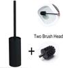 Stainless Steel Toilet Brush Cleaning Tool Holder with Toilet Black Brush,