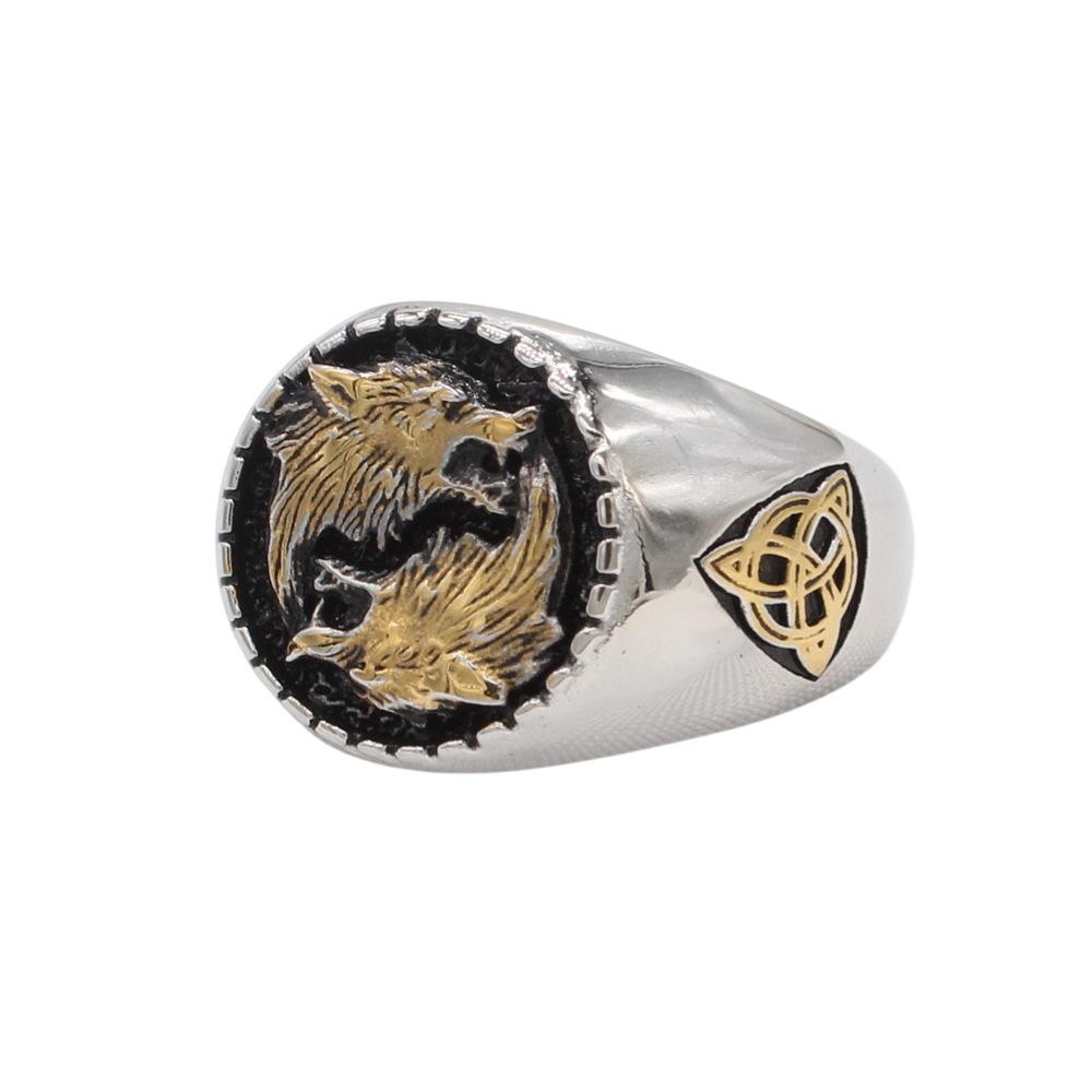 

2025 Персонализированное Винтажное Кольцо Викинга Ледяной Волк Мужское Ювелирное Изделие 7