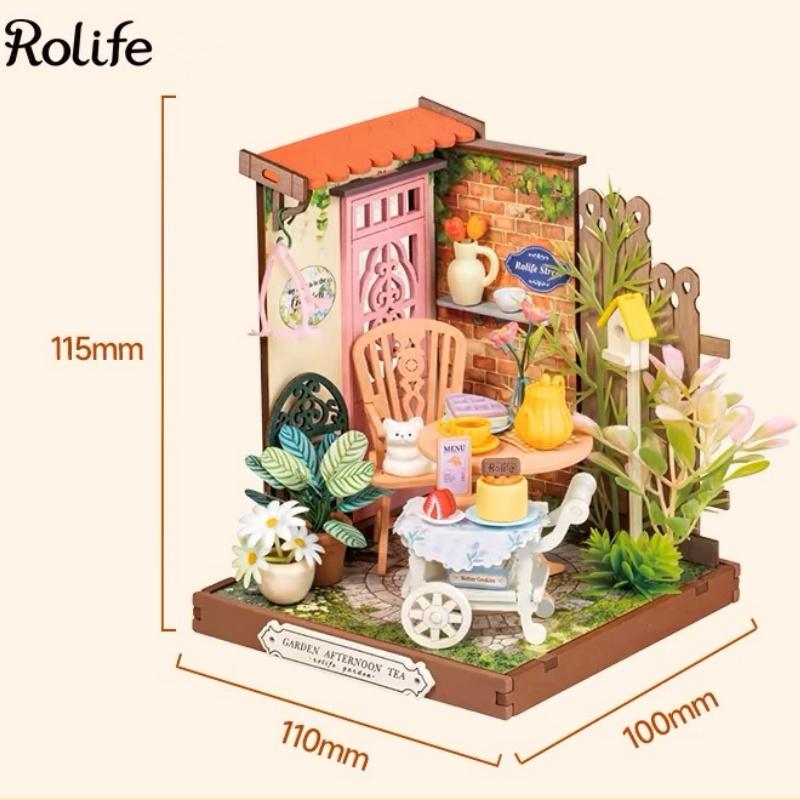

Robotime rolife DIY Miniature House Century Postoffice kit Sea Holiday Restaurant Muse Bookshop Fancy Tea Yard kit for Adult