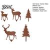 Vintage Style Yard Stakes 5Pcs/Set Forest Deers Garden Stakes Rusty Christmas Tree Elk Family Weather Resistant Ornaments Outdoor Metal Art for Lawn
