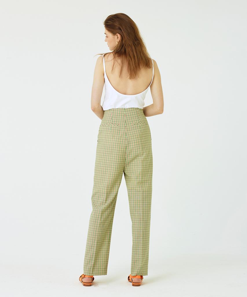 Hiloin High-Waisted Check Pants Hr19Spt02