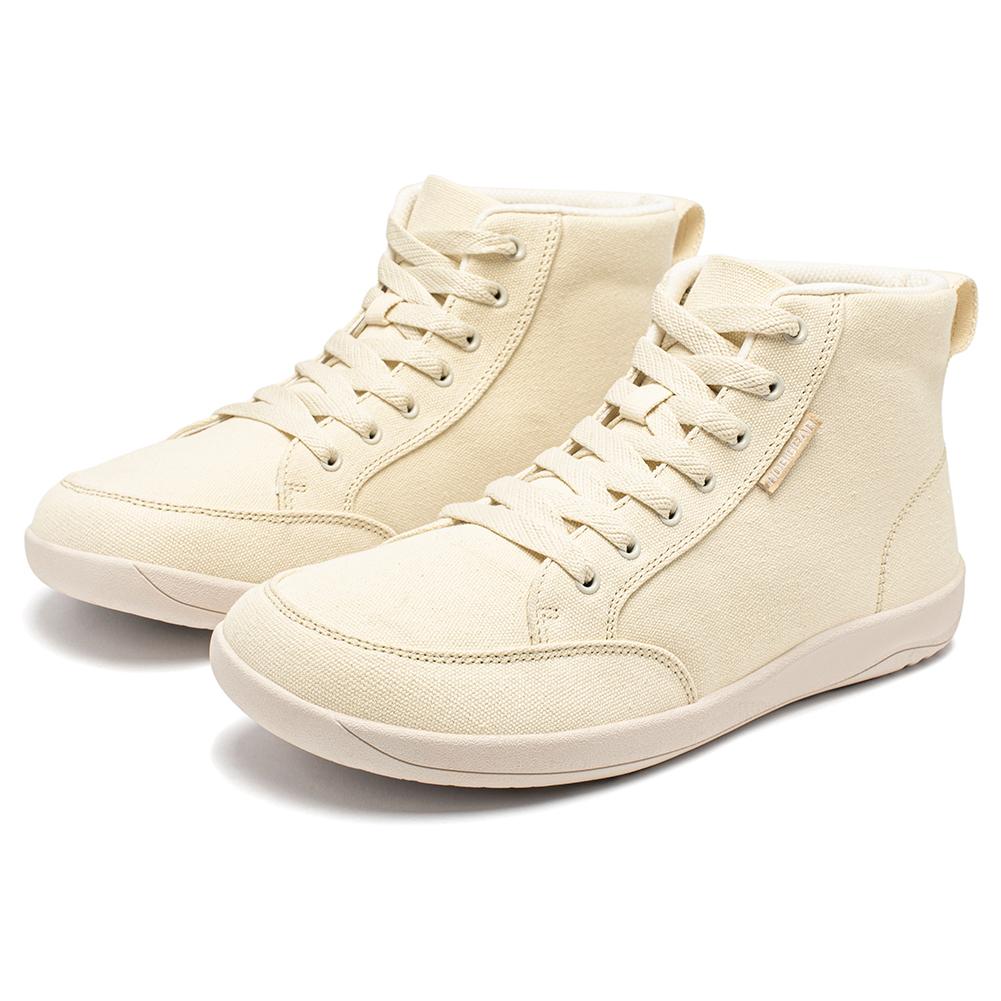 HOBIBEAR Scarpe Barefoot Mid-Top Unisex Ampia Scatola Dita Tela Sneakers Zero Drop Allacciatura Scarpe da Passeggio per Esterno