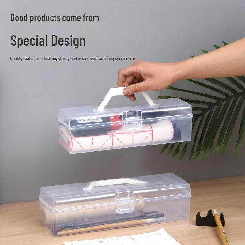 Portable Calligraphy Tool Box: Extended Storage for Art Supplies & Brushes - Four Treasures of the Study