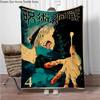 Vintage Anime J-Jujutsu-Kaisen Flannel Blankets Keep Warm Throw Blanket Comfortable Blanket for Picnic Beds Sofa Home Bedroom