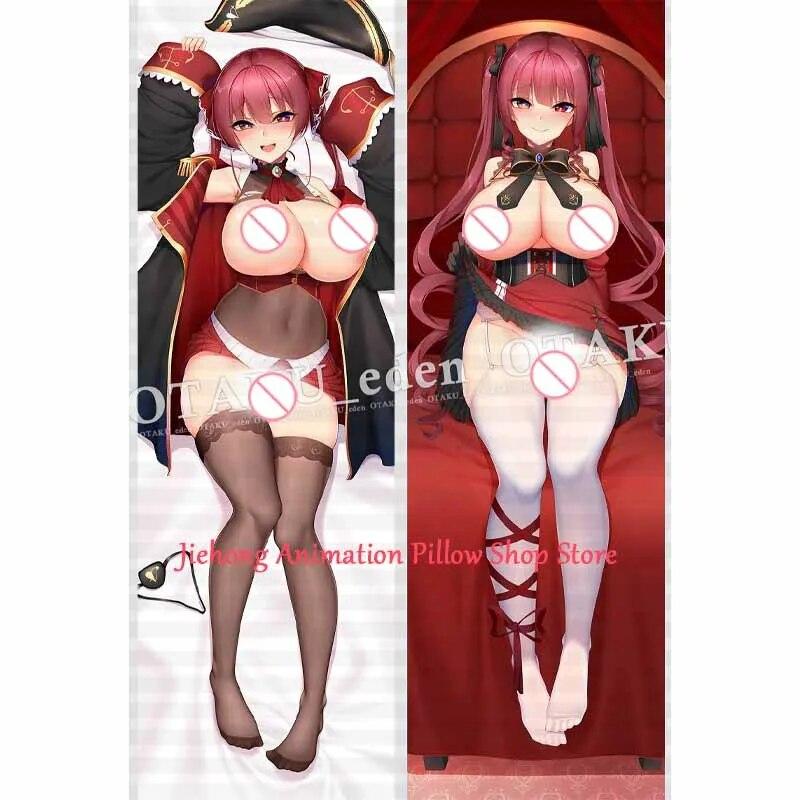 Dakimakura Anime Houshou Marine Kissenbezug, doppelseitiger Druck, lebensgroß, hochwertiger 2-Wege-Kissenbezug, Otaku-Geschenke