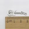 Instruments Pendants Handmade Silver Necklace Guitar Charms Bracelet  Keychain Accessories