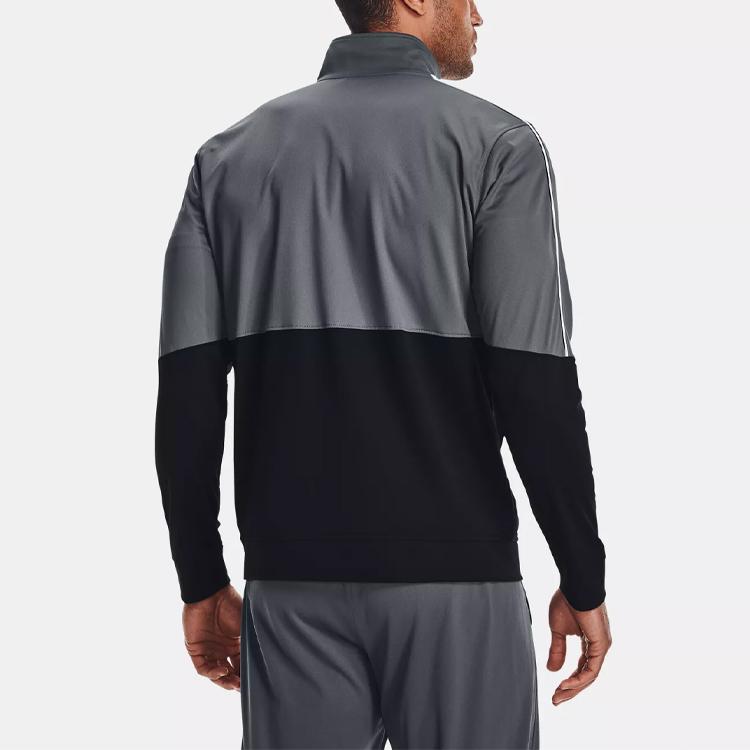 Under Armour Pique Track Casual Breathable Zip-Up Training Jacket Men Jackets Grey 1366202-012