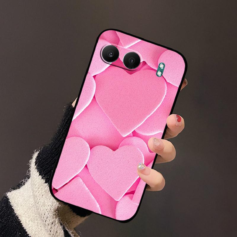 For OnePlus Nord 4 5G Phone Case Cute Cartoon Flowers Black Silicone Soft Back Cover For OnePlus Nord 4 5G ShockProof