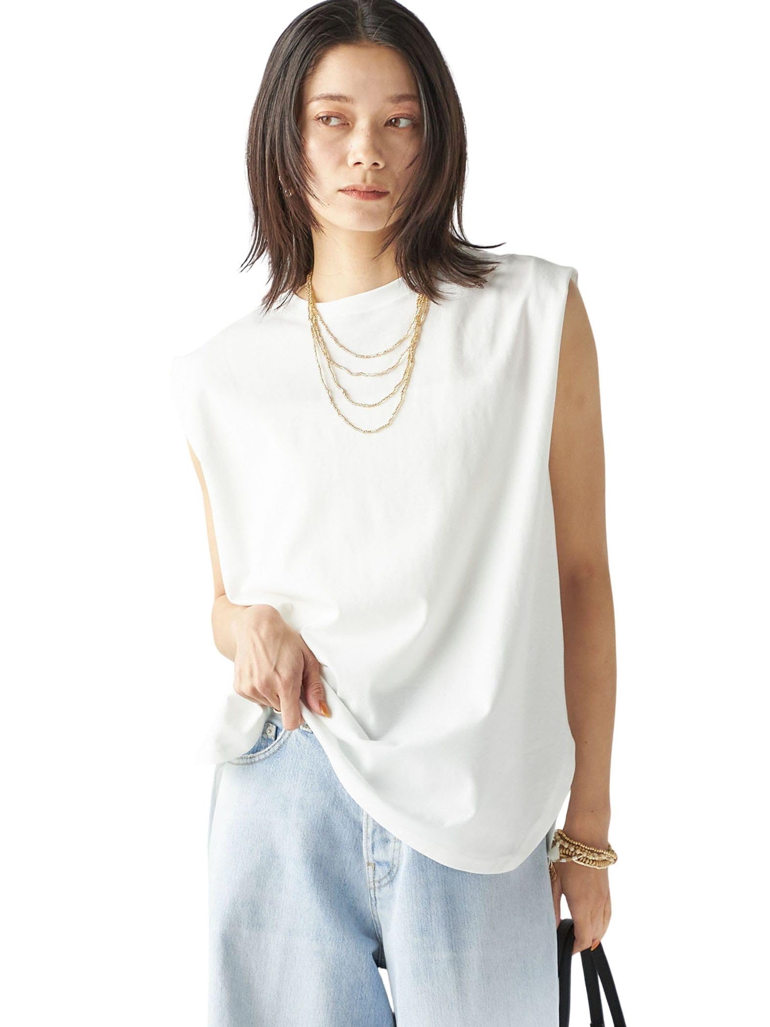 

Топы для женщин Пунш Без рукавов Один размер Прохладный на ощупь Пуловер, 312340181, Белый, белый