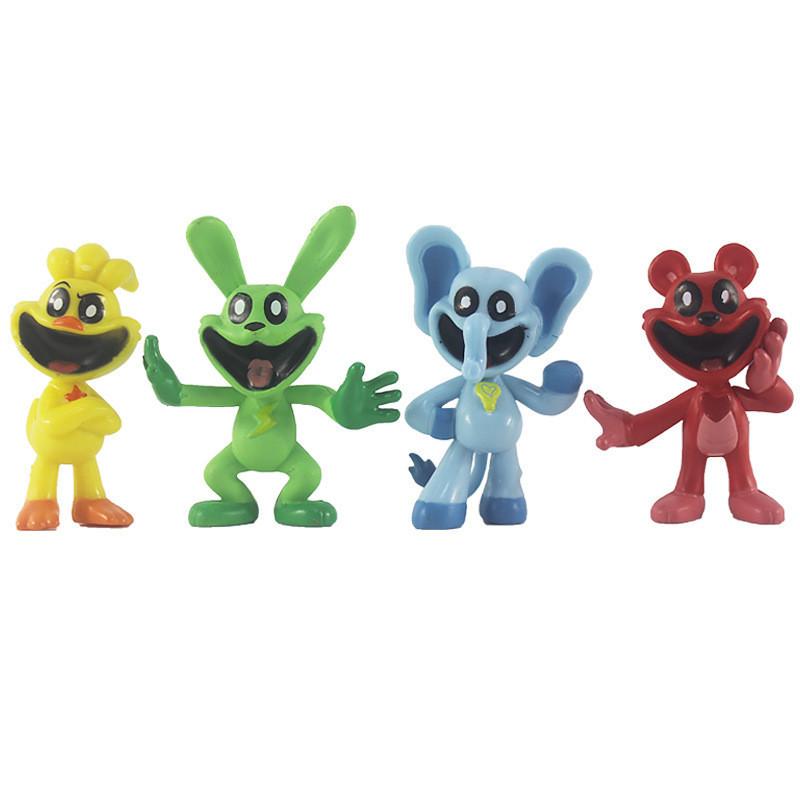 Cute Smiling Animal Figures Set Of 8 Pieces 5.5-7cm Pvc Material Bag Packed 170g