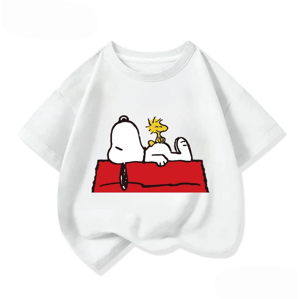 Boys Girls Short Sleeve T Shirt Lovely Snoopy Cartoon Crew Neck Casual Summer Street Fashion Tops For 3 14 Age