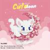 Mini Anime Animals Series Building Blocks Set Flower and Moonlight Kawaii Small Cat Pig Fox Dog DIY Bricks Wholesale Gifts 6+