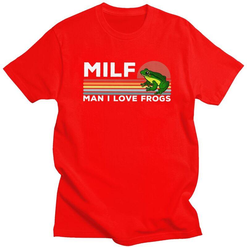 Custom Mens Milf Man I Love Frogs T Shirt Short Sleeves Cotton Tshirt Streetwear Tshirt Casual Tees Slim Fit Clothes