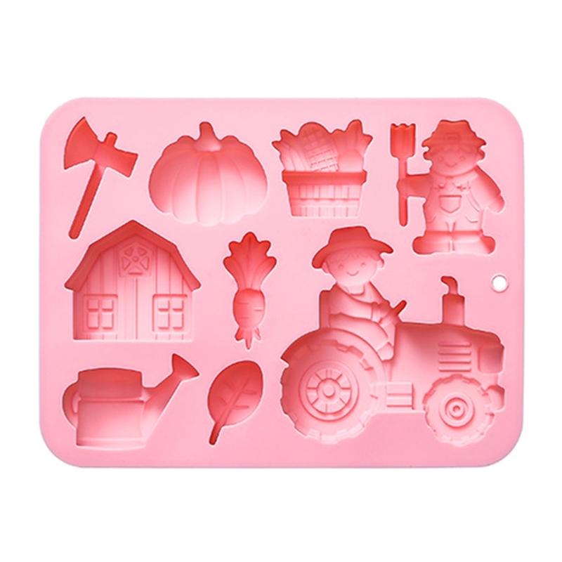 

Многоразовые силиконовые формы для выпечки из пищевого силикона 9 дизайнов: домашние животные, овощи. Форма для тортов, конфет, поделок розовый