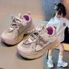 Classmate Girls 2025 New Spring Children's Soft-soled Sneakers Older Children's Fashion Dad Shoes Girls Running Shoes