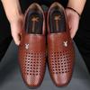 [100% whole cowhide] Special offer, broken size, leaking men's sandals, thick-soled wear-resistant summer hollow breathable dad shoes