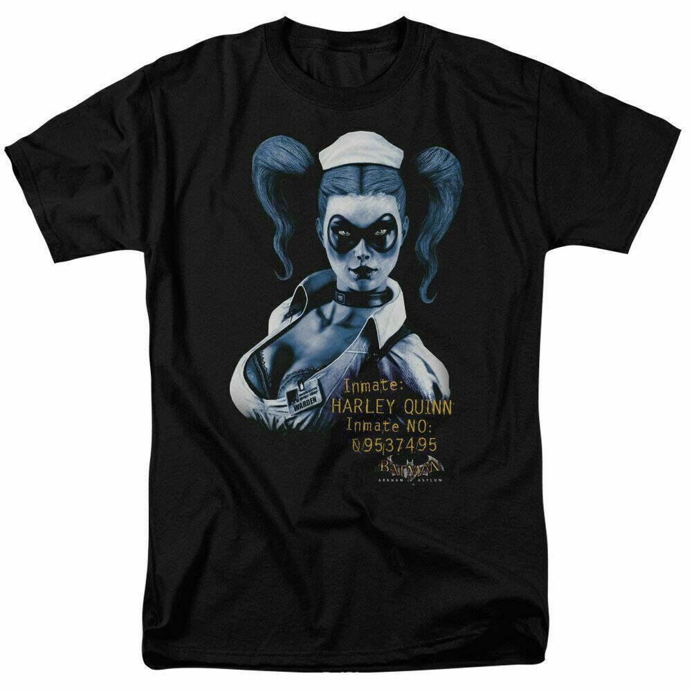 26 Harley Quinn Arkham Harley Inmate T Shirt Licensed Comic Book Tee Black Unisex T-Shirt