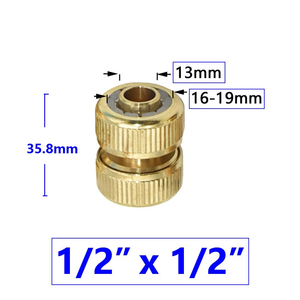 1/2'' 3/4'' 1'' Brass Hose Quick Connecter 16mm 20mm Copper Tap Coupling Adapter Garden Tubing Repair Watering Gun Fittings