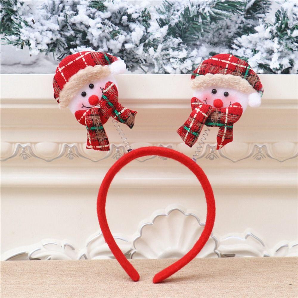 Snowman Christmas LED Headband Red Santa Hairband Snowman LED Light Headband  New Year's Eve