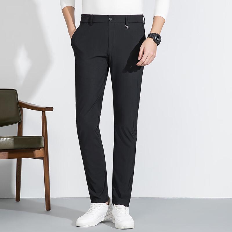 MONTAGUT Men's High-Elastic Cool Straight-Leg Casual Pants