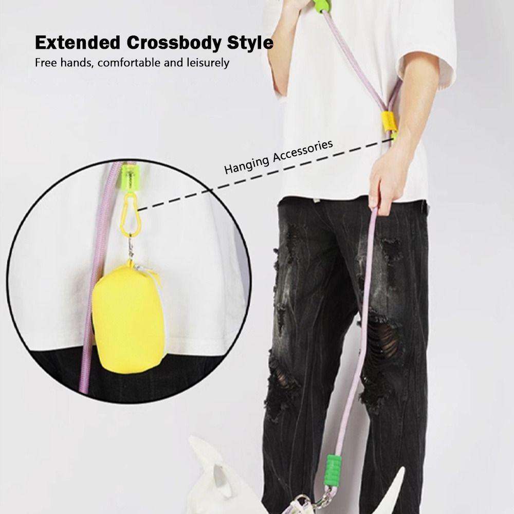 Verstellbare Crossbody-Leine für Hunde Freihändige Leine Hochdichtes Nylonseil Tragbare Hundeleine Wolken-Schaumstoffgriff Jogging Training