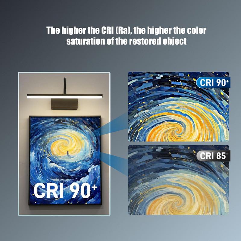 Lights For Pictures On Wall Rechargeable Art Lights For Wall With Remote Wireless 3 Color Modes Dimmable LED Sconce Lamp With