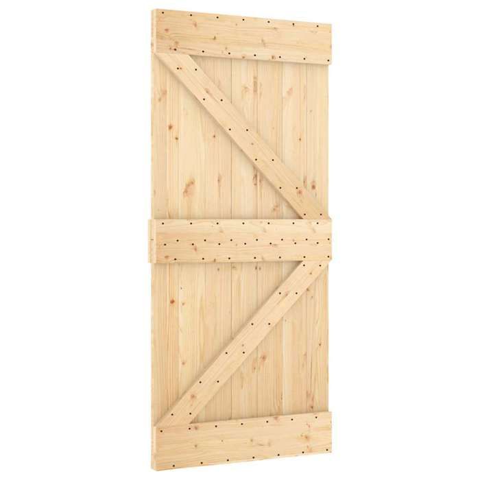 VidaXL Sliding Door and Hardware Kit 95x210 Cm Solid Pine 3332636