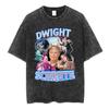 Tv Series The Office Dunder Mifflin Dwight Tv Show Scranton Washed Tshirts Unisex Cotton Casual Short Sleeves Tee Shirt Streetwear