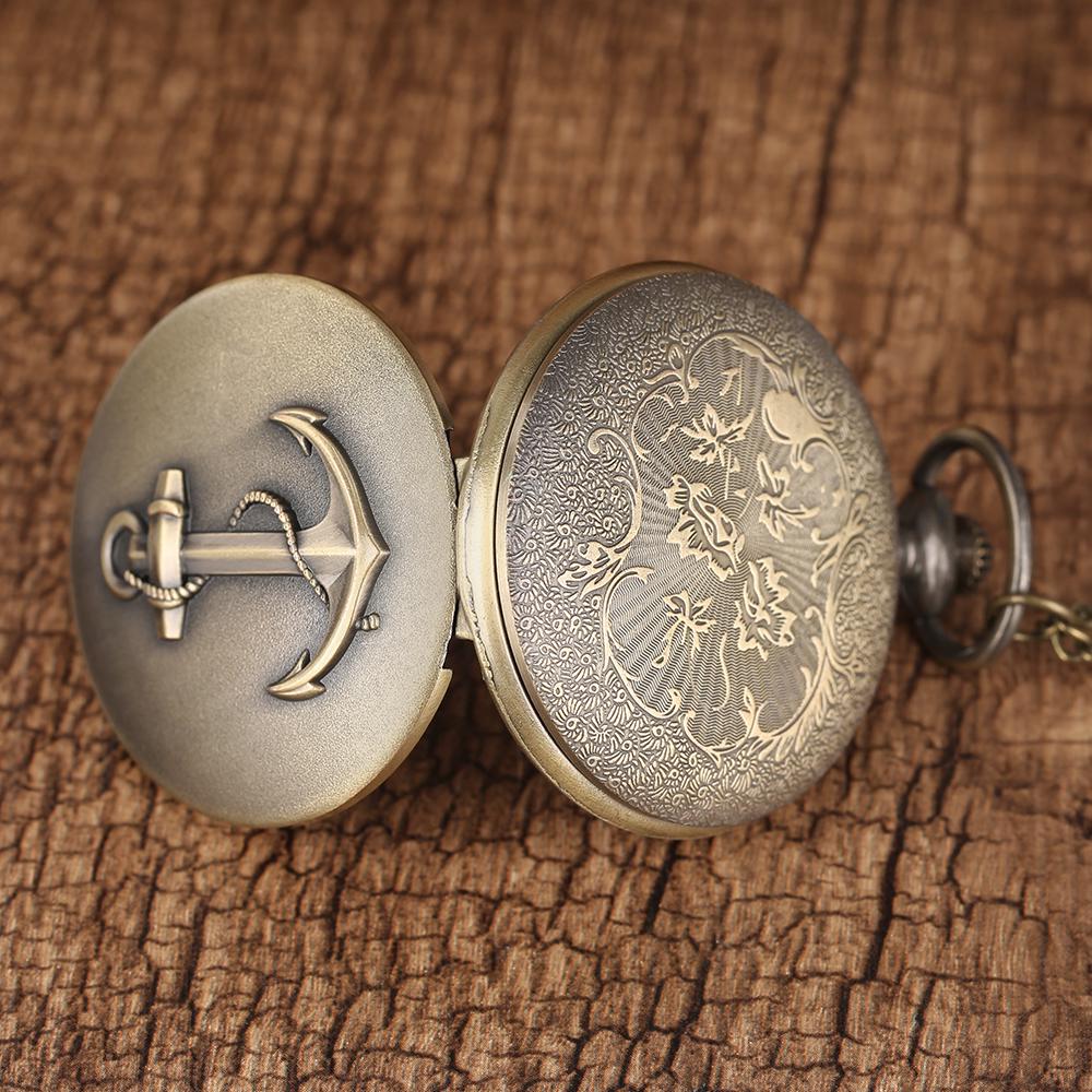Antike Retro 3D Seil Bronze/Silber Segeln Quarz Taschenuhr Exquisiter Halskettenanhänger Kette FOB Uhren Kunstsammlerstücke
