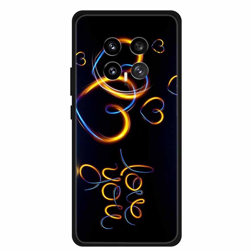 Mobile Phone Protective Case For Honor Magic8 5G Floral Painted Soft Black Silicone Back Cover For Honor Magic 8 2025 Case Funda