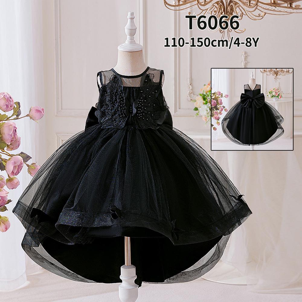 

Kids Halloween Beaded Princess Dress with Black Puffy Tulle Skirt 150cm