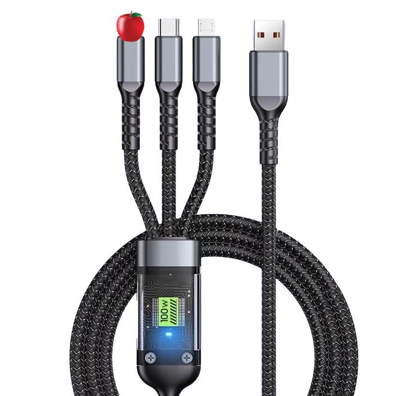 100W Super-Schnellladekabel für mehrere Geräte für Apple, Huawei, Typ-C und Android-Autoladegeräte