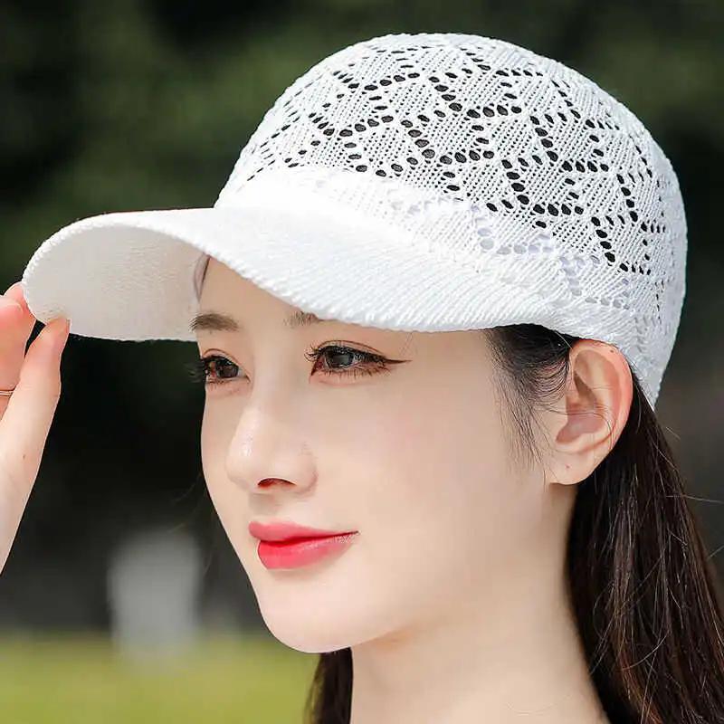 WTEMPO Women's Casual Elegant Versatile Wide Brim Baseball Caps Solid Color Breathable Spring Summer Sun Hats
