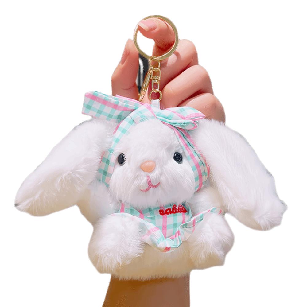 Bow Easter Stuffed Bunny Keychain Creative Rabbit Pendant Bag Charm Plush Toy Key Ring  Companion