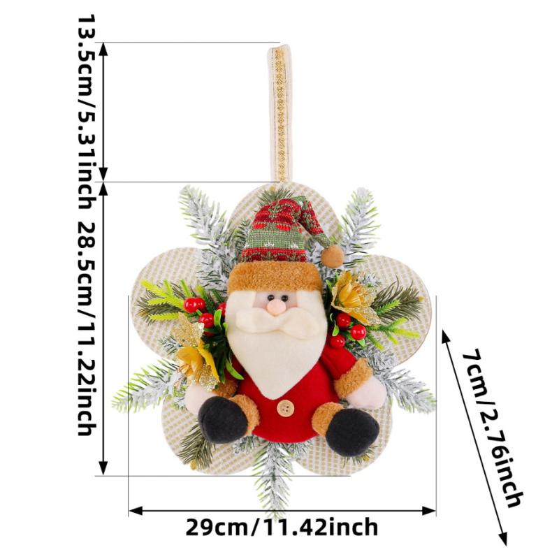 Weihnachtskranz Dekoration Anhänger Feiertag Weihnachtsmann Schneemann Figur Kranz Weihnachtsbaum Atmosphäre Ornamente