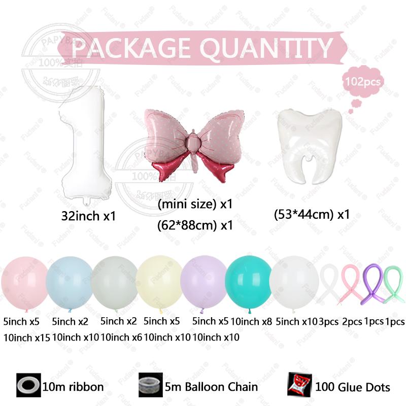 Teeth Shaped Balloon Dental Students Teeth Themed Party Decor Bow Foil Balloon Dental Graduation Birthday Party Decoration Prop