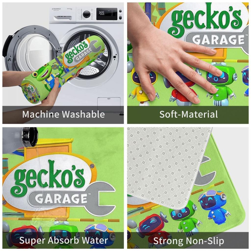 Geckos Garage Dětská rohožka Vstup do kuchyně Domácí podlahová rohožka Protiskluzový koberec pro obývací pokoj Rohožky pod nohy