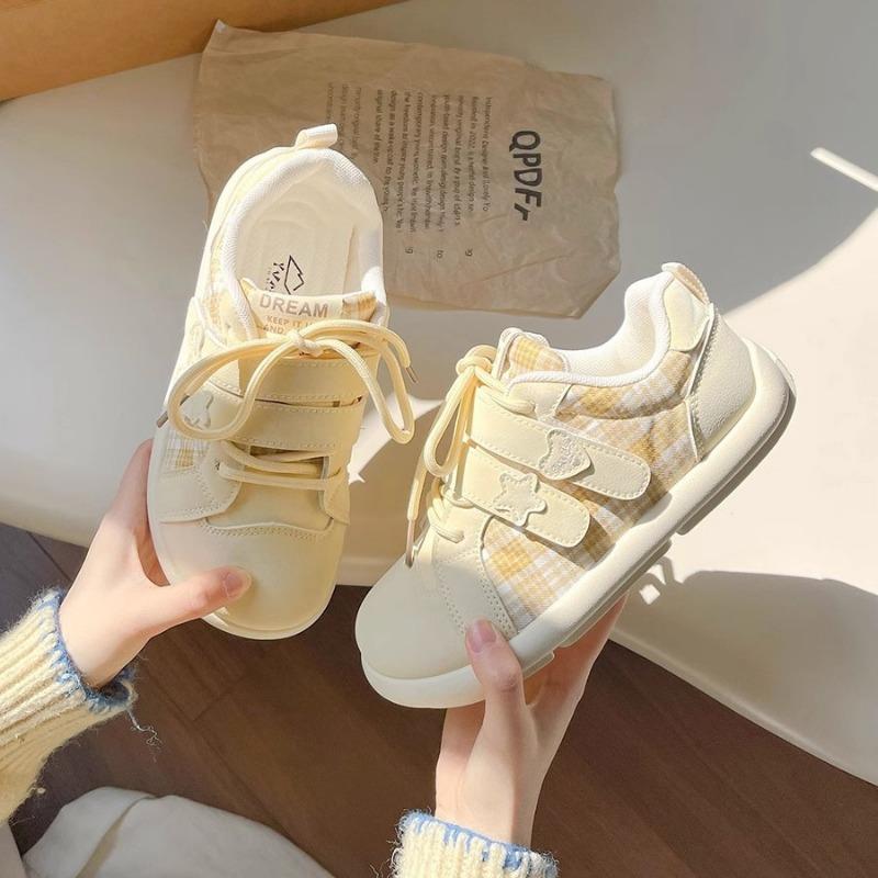 

Spring and summer new board shoes women s casual shoes leather Velcro lace-up niche sports shoes white shoes tide 35 жёлтый