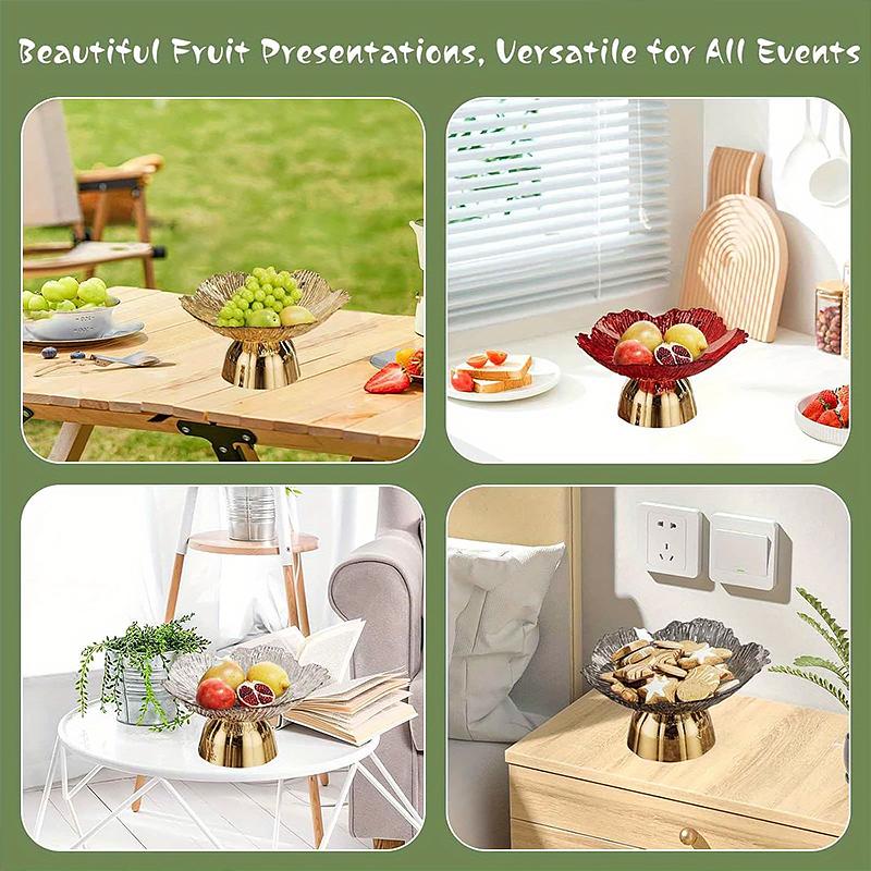 1PC Convenient Tea Break Occasions Lightweight Reusable Petal Shaped Family Plastic Daily Storage Fruit Plate Elegant Detachable